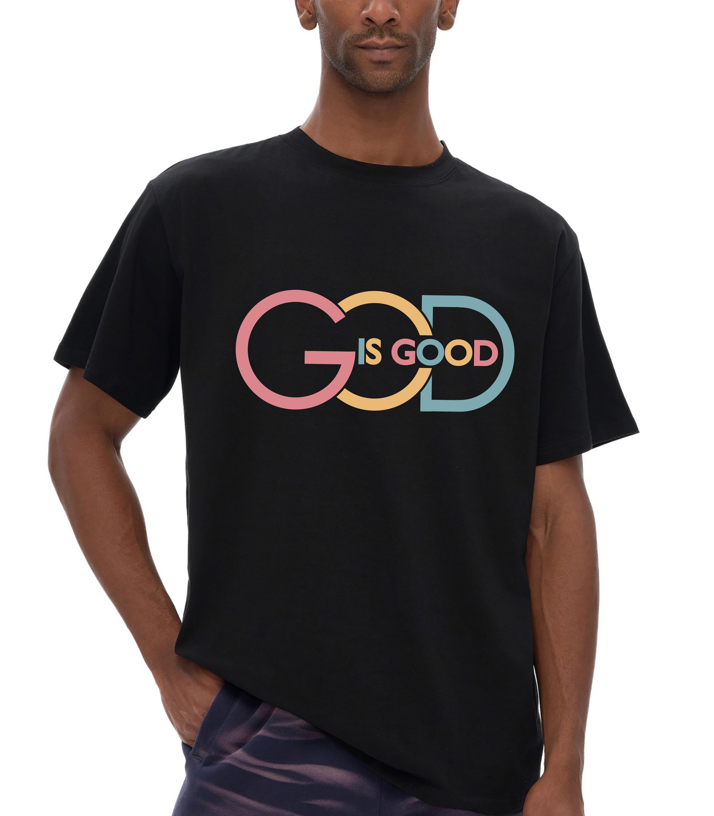 Black Color | God is Good | Premium Unisex Oversized Streetwear T-Shirt | Christian Apparel