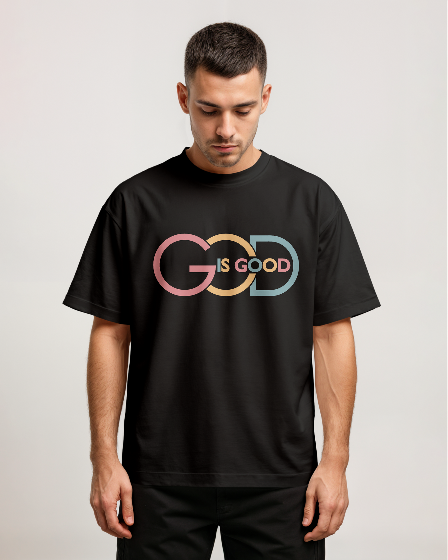 Black Color | God is Good | Premium Unisex Oversized Streetwear T-Shirt | Christian Apparel