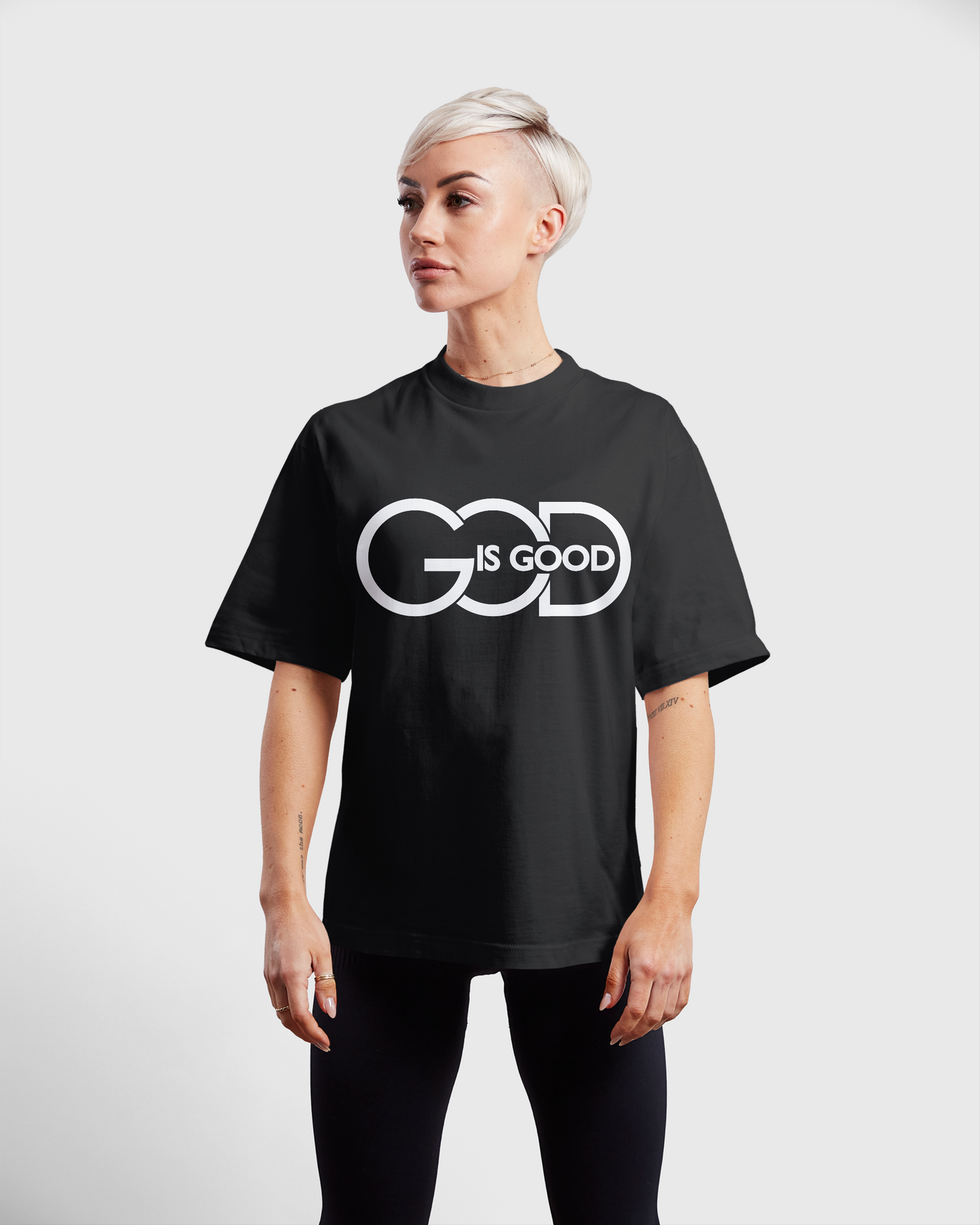 Black Color | God is Good | Premium Unisex Oversized Streetwear T-Shirt | Christian Apparel